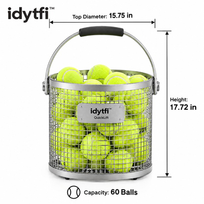 idytfi™ QuickLift Tennis Ball Hopper — dimensions