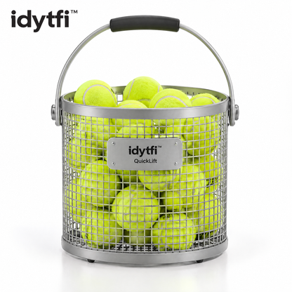 idytfi™ QuickLift Tennis Ball Hopper — white background