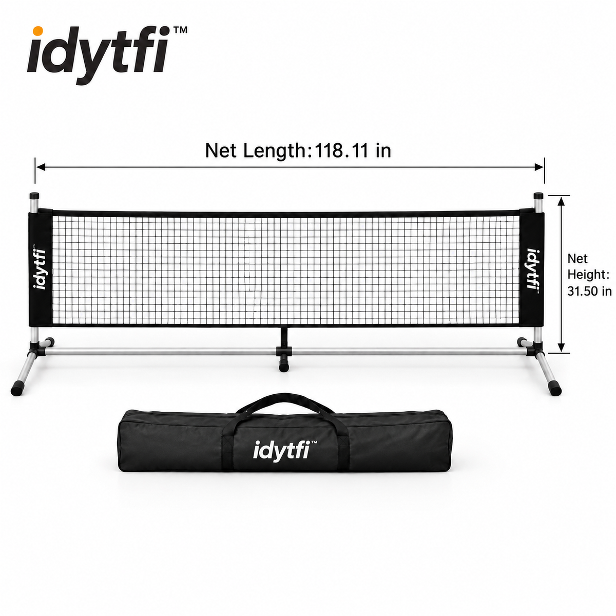 idytfi™ FlexCourt Portable Practice Net — dimensions