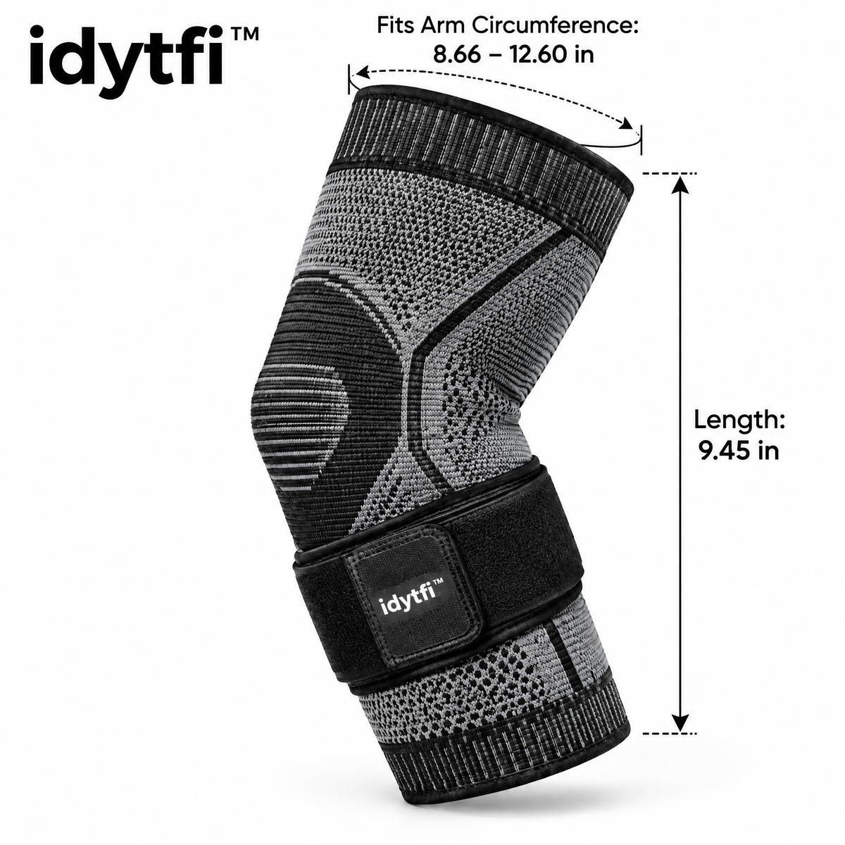 idytfi™ ComfortFit Tennis Elbow Support Sleeve — dimensions