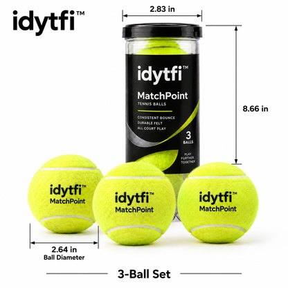 idytfi™ MatchPoint Tennis Ball Set — dimensions