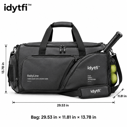 idytfi™ RallyLine Tennis Racket Duffel — dimensions