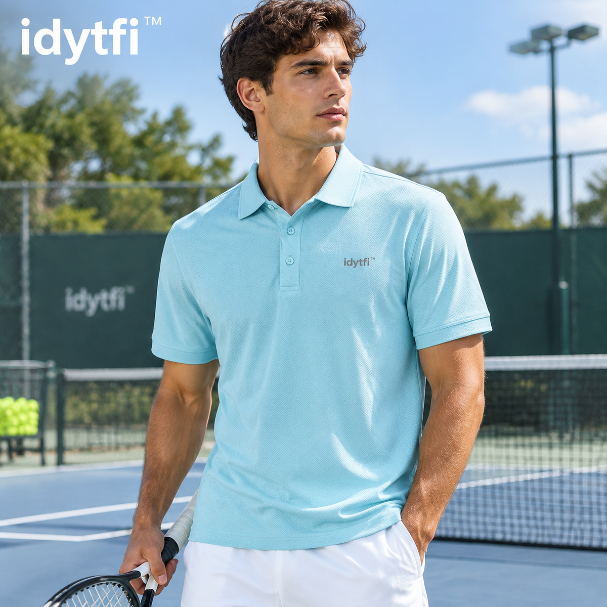 idytfi™ AirFlex Performance Tennis Polo — scene