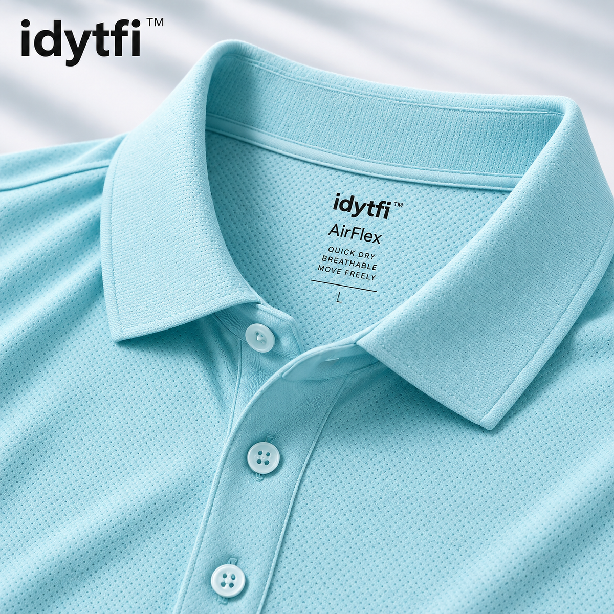 idytfi™ AirFlex Performance Tennis Polo — detail