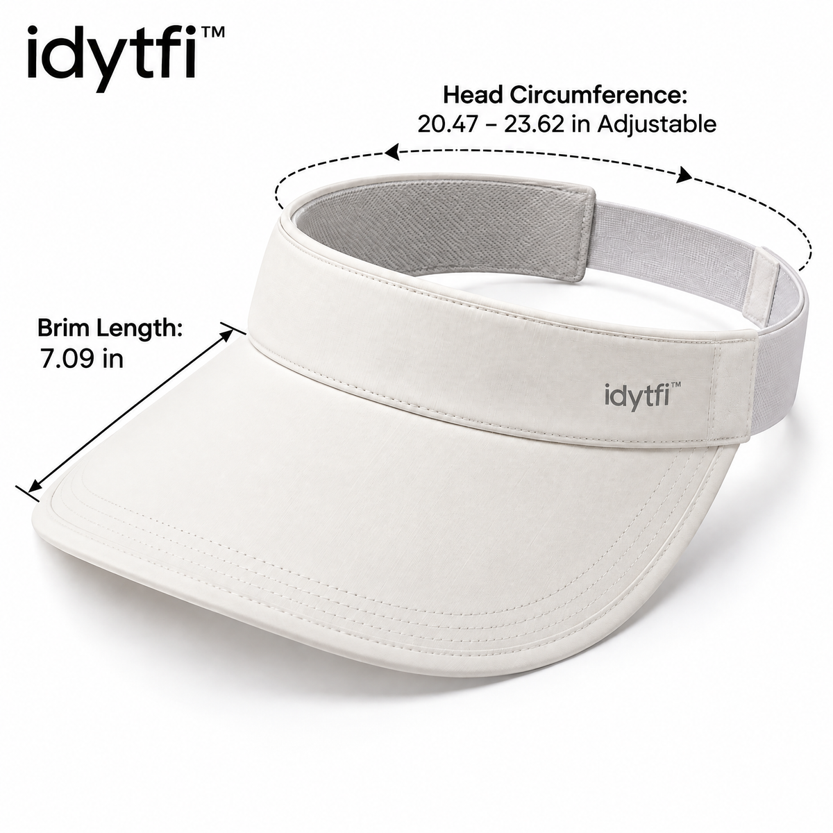 idytfi™ SunShield Court Visor — dimensions